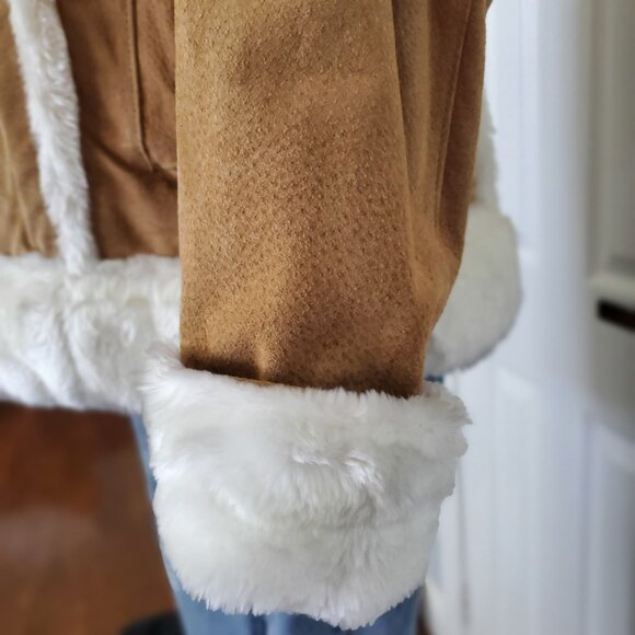 STEVE MADDEN Genuine Suede Leather Winter Coat Camel Color - Picture 11 of 16